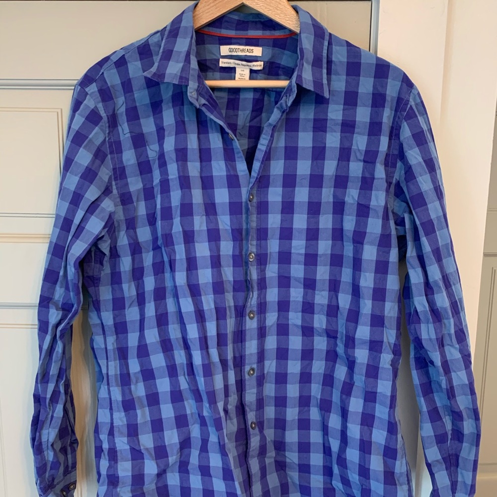 Goodthreads button down blue plaid large